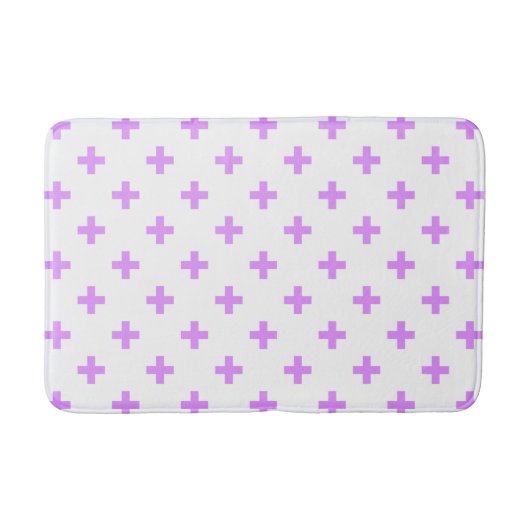 Lila polka kruist wit badmat (Voorkant)