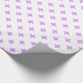 Lila polka kruist wit cadeaupapier (Hoek)