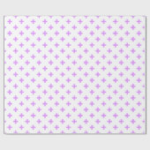 Lila polka kruist wit cadeaupapier (Vlak)