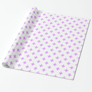 Lila polka kruist wit cadeaupapier