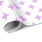 Lila polka kruist wit cadeaupapier (Rol Hoek)