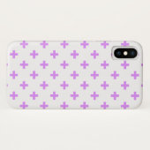 Lila polka kruist wit Case-Mate iPhone case (Achterkant (horizontaal))