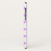 Lila polka kruist wit Case-Mate iPhone case (Achterkant/links)