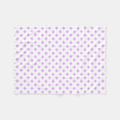Lila polka kruist wit fleece deken (Voorkant (Horizontaal))