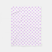 Lila polka kruist wit fleece deken (Voorkant)