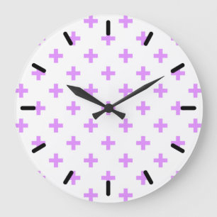 Lila polka kruist wit grote klok