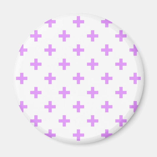 Lila polka kruist wit magneet (Voorkant)