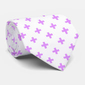 Lila polka kruist wit stropdas (Opgerold)