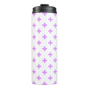 Lila polka kruist wit thermosbeker
