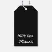 Lila polka kruist zwart cadeaulabel (Achterkant)