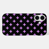 Lila polka kruist zwart Case-Mate iPhone case (Achterkant (horizontaal))