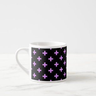 Lila polka kruist zwart espresso kop
