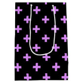 Lila polka kruist zwart medium cadeauzakje (Achterkant)