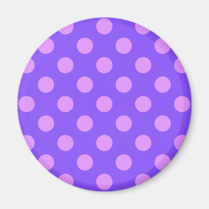 Lila polka-punten op de rand van de periwinkle magneet