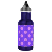 Lila polka-punten op de rand van de periwinkle waterfles (Rechts)