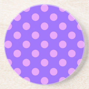Lila polka-punten op de rand van de periwinkle zandsteen onderzetter