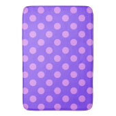 Lila polka stippen op periwinkle badmat (Voorkant Verticaal)