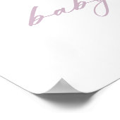 Lila pompoen en grijs Baby shower Welkom Poster (Hoek)