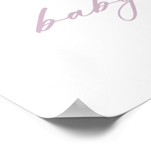 Lila pompoen en grijs Baby shower Welkom Poster (Hoek)