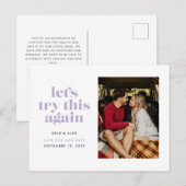 Lila probeer dit opnieuw Verander de Datum Wedding Aankondigingskaart (Voorkant / Achterkant)