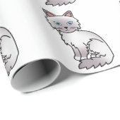 Lila punt Birman/Ragdoll-kattenpatroon Cadeaupapier (Rol Hoek)