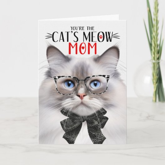 Lila Punt Ragdoll Kat voor Moeder op Moederdag Feestdagen Kaart (Voorkant)