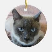 Lila punt Siamese Keramisch Ornament (Voorkant)