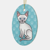 Lila punt Silimaese Breedkat Cartoon Tekening Keramisch Ornament (Links)