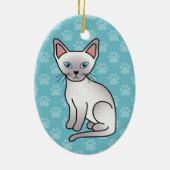 Lila punt Silimaese Breedkat Cartoon Tekening Keramisch Ornament (Achterkant)