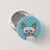 Lila punt Silimaese Breedkat Cartoon Tekening Ronde Button 3,2 Cm (Voorkant /achterkant)