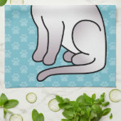 Lila punt Silimaese Breedkat Cartoon Tekening Theedoek (Gevouwen)