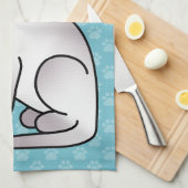 Lila punt Silimaese Breedkat Cartoon Tekening Theedoek (Quarter Fold)