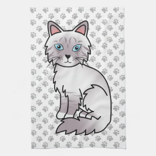 Lila punt Tabby Birman/Ragdoll Cute Cat & Paws Theedoek