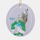 Lila Pygmy Goat Wreath Holiday Keramisch Ornament (Links)