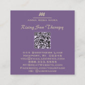 *~* Lila QR AP66 Marmeren Glam Luxe Glitter Initia Vierkante Visitekaartje (Achterkant)