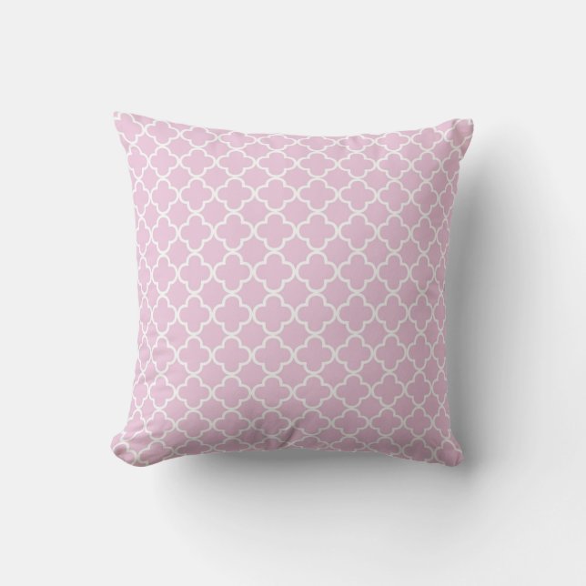 Lila Quatrefoil-overlooppatroon Kussen (Voorkant)