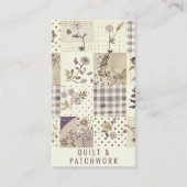 Lila Quilt Patchwork Handgemaakte Kleding Visitekaartje (Voorkant)