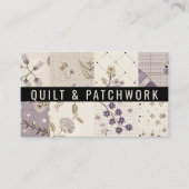 Lila Quilt Patchwork Handgemaakte Kleding Visitekaartje (Voorkant)