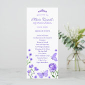 Lila Quinceañera Orde van Evenementen Programma (Staand voorkant)