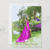 Lila Quinceañera Uitnodiging (Achterkant)