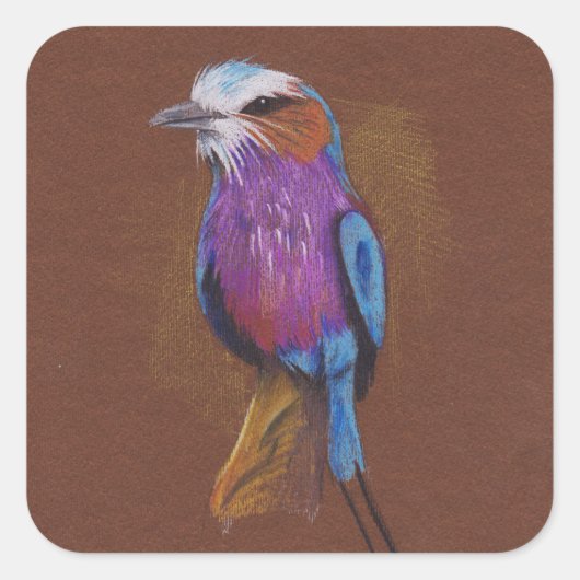 Lila rammelvogel, n.t. vierkante sticker (Voorkant)