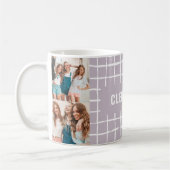 Lila raster 4 foto modern, eenvoudig koffiemok (Links)