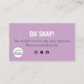 Lila rendy Dank u Onverwachte & Aangepaste Logo de Visitekaartje (Achterkant)