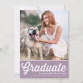 Lila Retro Bold Typografie Foto Afstuderen Kaart (Voorkant)