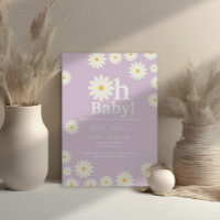Lila Retro Daisy Bohemian Meisje Baby shower