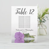 Lila Roos 10 Names Wedding Table Number Groot (Staand voorkant)