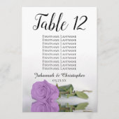 Lila Roos 10 Names Wedding Table Number Groot (Voorkant)