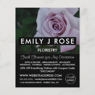 Lila Roos, Florist, vlinderbloemig Adverteren Flyer