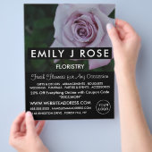Lila Roos, Florist, vlinderbloemig Adverteren Flyer (Hand)
