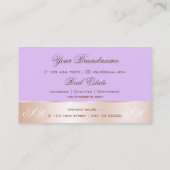 Lila Roos Gold Decor Cute Flower met Initiaal Visitekaartje (Achterkant)